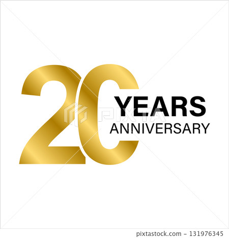 20 years anniversary gold icon vector for graphic design, logo, website, social media, mobile app, UI illustration 20 years anniversary gold icon vector for graphic design, logo, website, social media, mobile app, UI illustration 131976345