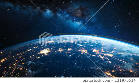 Beautiful graphic image of the Earth floating in space 131976534