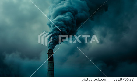 工廠冒出黑煙：環境污染與氣候危機的象徵 131976558