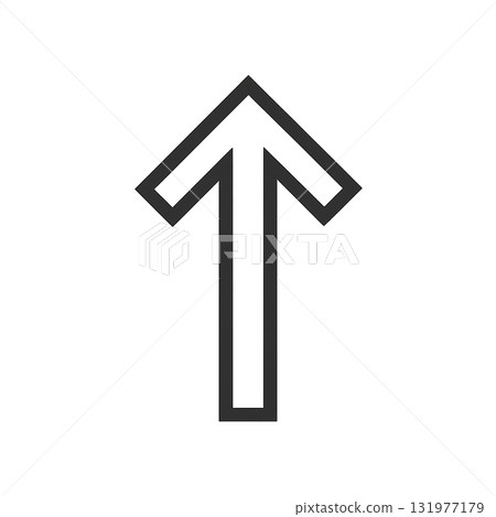 Simple black arrow icon, monotone black arrow mark, stylish black direction sign 131977179