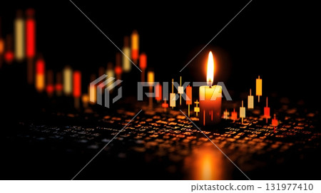Candle chart sharp ups downs volatility concept 131977410