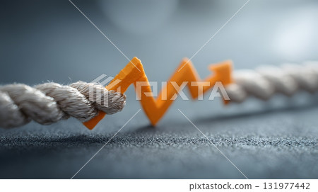 Balance rope with fluctuating arrow 131977442