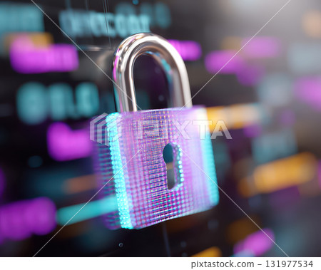Quantum technology enhances cryptography methods ensuring advanced security in digital systems with futuristic lock symbolizing protection against cyber threats and data breaches 131977534