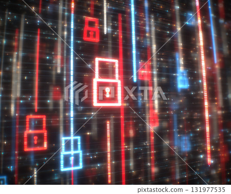 Quantum technology enhances cryptography methods to ensure advanced security in digital communication with glowing lock icons symbolizing protection and data safety 131977535