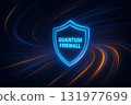 Quantum firewall glowing shield represents advanced security technology with quantum cryptography protecting data from cyber threats in futuristic digital environment 131977699