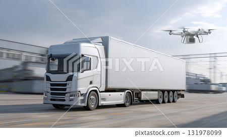 eco logistics hub electric trucks drones eco logistics hub electric trucks drones 131978099