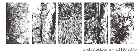 Distressed black grunge texture. Cracked plank backgrounds and grainy vector overlays. 131978370