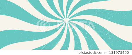 Groovy retro spiral background, swirl starburst pattern. Vintage grunge texture with sun ray effect. Groovy retro spiral background, swirl starburst pattern. Vintage grunge texture with sun ray effect. 131978400
