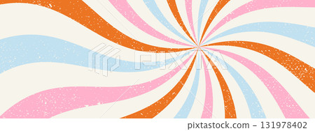 Groovy starburst pattern. Abstract retro background. Retro bg with grunge texture. Groovy starburst pattern. Abstract retro background. Retro bg with grunge texture. 131978402