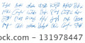 Fictitious hand drawn signatures. Handwritten fake autographs templates. 131978447