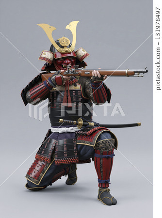 身穿盔甲的戰士、日本武士、步槍兵 131978497