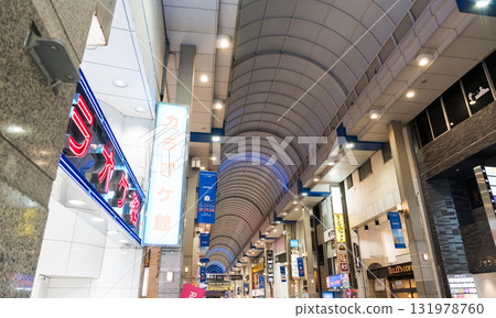 Scenery around JR Sendai Station: Parade through Hapina Nakakecho at dusk in autumn, Aoba Ward, Sendai City, Miyagi Prefecture 131978760