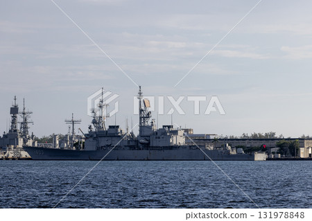 the Taiwanese marine warship park in cijin harbor  131978848
