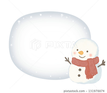 Snowman round frame red scarf gradation gray Snowman round frame red scarf gradation gray 131978874