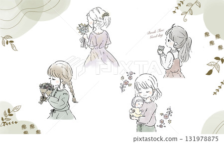 時尚女孩插圖集 131978875