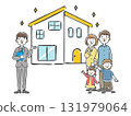 Family buying a house vector 131979064