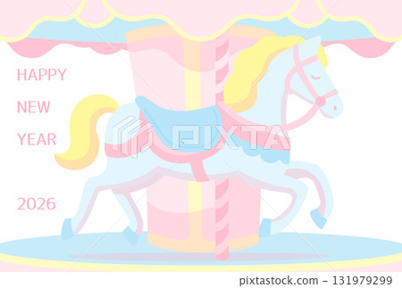 2026 Horse Year New Year's card template 2026 Horse Year New Year's card template 131979299