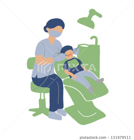 Boy receiving dental treatment 131979511