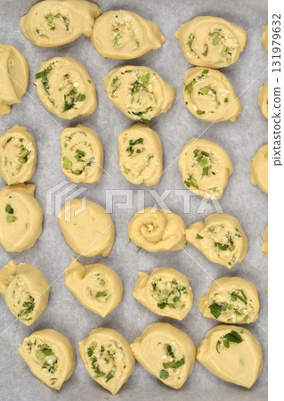 Unbaked Parmesan Garlic Rolls 131979632