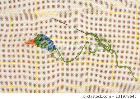 Needlepoint Bird Close-up Needlepoint Bird Close-up 131979643