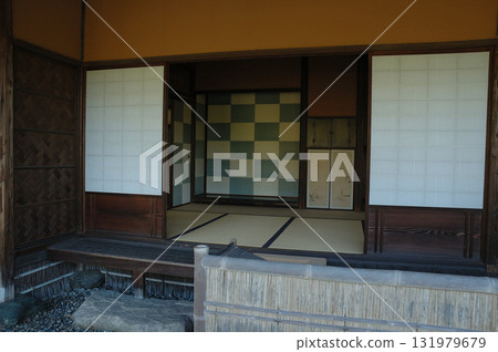 Japanese historical house / Purely Japanese historical architecture ~ Japanese-style room with shoji windows and a veranda Japanese historical house / Purely Japanese historical architecture ~ Japanese-style room with shoji windows and a veranda 131979679