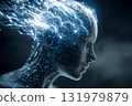 Futuristic digital human head with neural energy connections 131979879