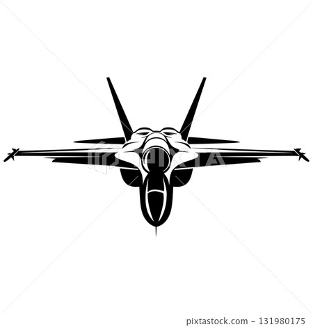 Vector Art Realistic Fighter Jet Black and White Design with Bold Outline on Transparent Background Vector Art Realistic Fighter Jet Black and White Design with Bold Outline on Transparent Background 131980175