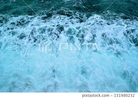 Enoshima Shonan Great Embankment - Scenery of white waves crashing against the rocks 131980232