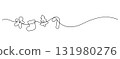 christmas ornament one line drawing continuous decoration graphic 131980276