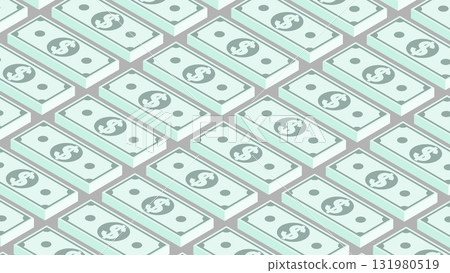 Isometric printing line conveyor at a money printing plant. Backdrop for advertising of banking services. 3D vector background top view at an angle Isometric printing line conveyor at a money printing plant. Backdrop for advertising of banking services. 3D vector background top view at an angle 131980519