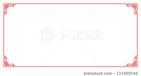 Chinese frame, Chinese New Year border, red asian corner Chinese frame, Chinese New Year border, red asian corner 131980548