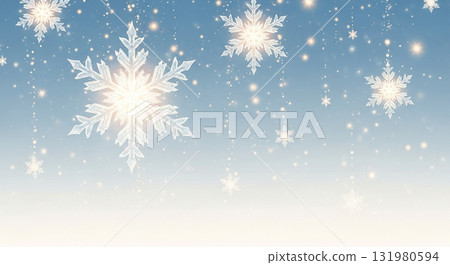 閃閃發光的雪和冬天的星星 131980594