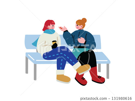 冬天在公園聊天的女孩們 冬天在公園聊天的女孩們 131980616