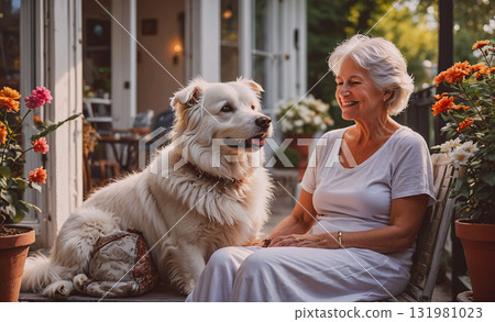 Man in a safety vest stands on a rooftop overlooking a city. The sun is setting, casting a warm glow over the buildings. The man is a construction worker, possibly overseeing a project 131981023