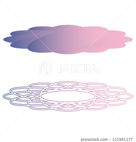 Pink and purple gradient decorative elements set 131981177