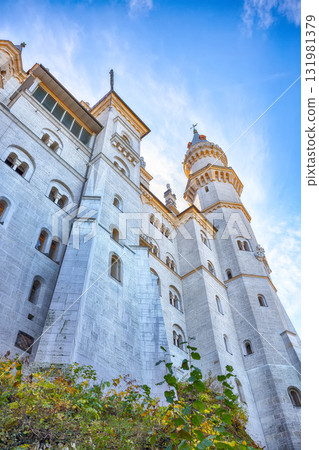 Astonishing view of famous Neuschwanstein Castle in autumn. Astonishing view of famous Neuschwanstein Castle in autumn. 131981379