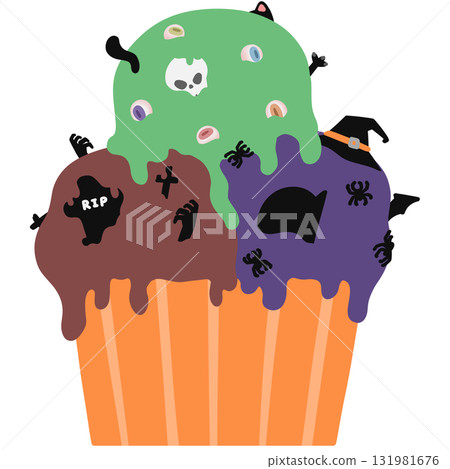 Spooky Halloween Monster Ice Cream Delight 131981676