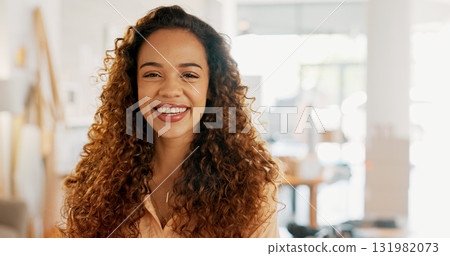 Fashion designer, portrait and woman with smile while working in retail at a shop or boutique. Female professional, laughing and creative worker in a workplace and small business entrepreneur Fashion designer, portrait and woman with smile while working in retail at a shop or boutique. Female professional, laughing and creative worker in a workplace and small business entrepreneur 131982073