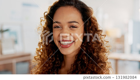 Fashion designer, portrait and happy woman with smile working in retail at a shop or boutique store. Female professional, laughing and creative worker in a workplace and small business entrepreneur 131982084