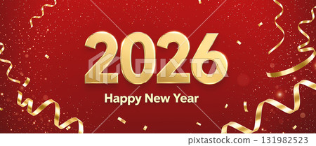 Happy New Year 2026 background banner 131982523