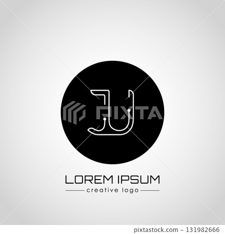 The creative logo is the letter J and U. A design element of a logo, business card, corporate sign or monogram. The idea of a thematic design The creative logo is the letter J and U. A design element of a logo, business card, corporate sign or monogram. The idea of a thematic design 131982666
