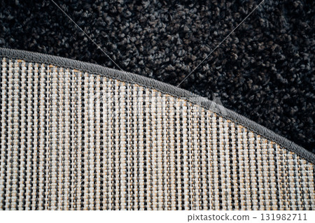 close-up. dark gray Interior pile carpet made of polypropylene.  131982711