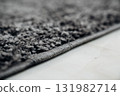 close-up. dark gray Interior pile carpet made of polypropylene.  131982714