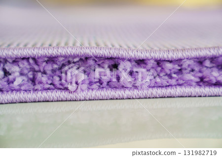 close-up. violet Interior pile carpet made of polypropylene.  131982719