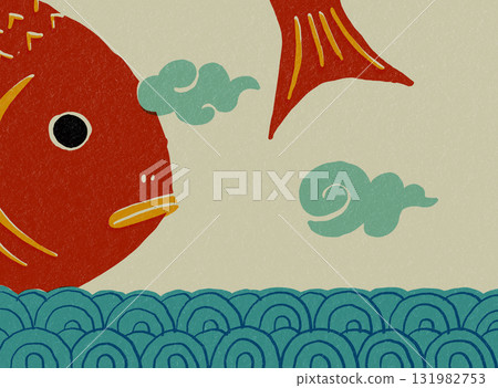 Happy red snapper, illustration of red snapper 131982753
