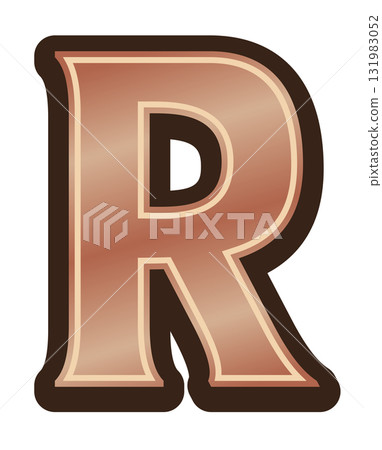 Card game rarity letter "R" rare / rarity icon material Card game rarity letter "R" rare / rarity icon material 131983052