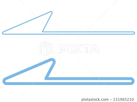 Simple and modern left-pointing line arrow set 131983210
