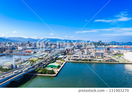Fukuoka Bay Area viewed from Hakata Port Tower Fukuoka Bay Area viewed from Hakata Port Tower 131983270