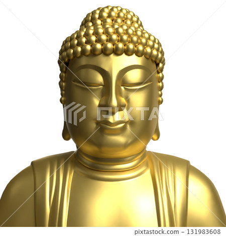 The Gold Buddha statue png image for religion concept 3d Rendering. 131983608