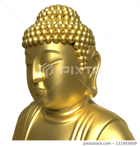 The Gold Buddha statue png image for religion concept 3d Rendering. 131983609